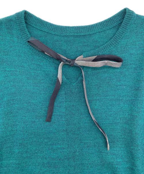 BLUE LABEL CRESTBRIDGE（ブルーレーベルクレストブリッジ）BLUE LABEL CRESTBRIDGE (ブルーレーベルクレストブリッジ) 薄手ニット グリーン サイズ:38 未使用品の古着・服飾アイテム