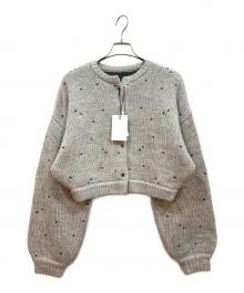 willfully（ウィルフリー）の古着「ハートドット ジャガード リバーシブルクロップドカーディガン」｜グレー