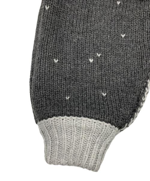 willfully（ウィルフリー）willfully (ウィルフリー) ハートドット ジャガード リバーシブルクロップドカーディガン グレー サイズ:FREEの古着・服飾アイテム