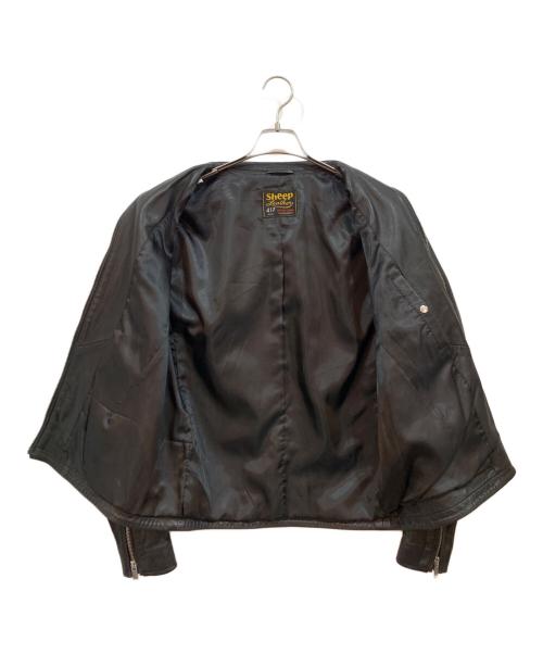 417 by EDIFICE（417 バイ エディフィス）417 by EDIFICE (417 バイ エディフィス) ラムレザージャケット ブラック サイズ:Lの古着・服飾アイテム