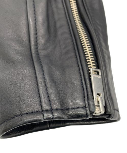 417 by EDIFICE（417 バイ エディフィス）417 by EDIFICE (417 バイ エディフィス) ラムレザージャケット ブラック サイズ:Lの古着・服飾アイテム