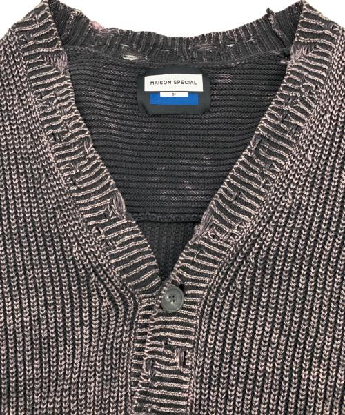MAISON SPECIAL（メゾンスペシャル）MAISON SPECIAL (メゾンスペシャル) 厚手カーディガン ブラック×グレー サイズ:01の古着・服飾アイテム