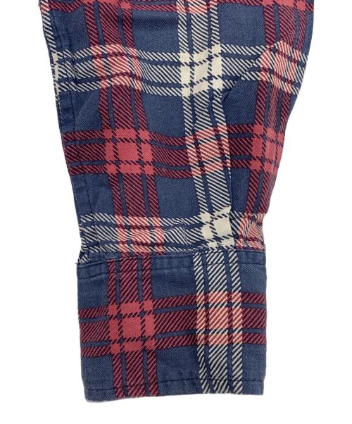 UNDERCOVERISM（アンダーカバーイズム）UNDERCOVERISM (アンダーカバーイズム) ダメージ加工長袖シャツ レッド×ネイビー サイズ:2の古着・服飾アイテム