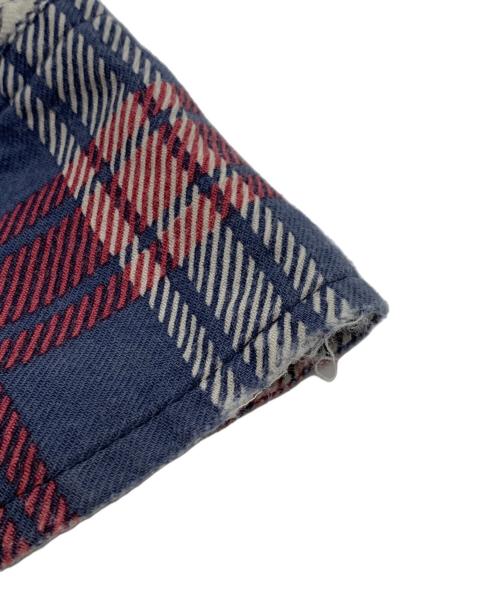 UNDERCOVERISM（アンダーカバーイズム）UNDERCOVERISM (アンダーカバーイズム) ダメージ加工長袖シャツ レッド×ネイビー サイズ:2の古着・服飾アイテム