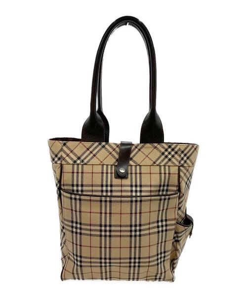 BURBERRY BLUE LABEL（バーバリー ブルー レーベル）BURBERRY BLUE LABEL (バーバリー ブルー レーベル) トートバッグ ブラウン×ベージュの古着・服飾アイテム