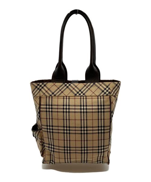 BURBERRY BLUE LABEL（バーバリー ブルー レーベル）BURBERRY BLUE LABEL (バーバリー ブルー レーベル) トートバッグ ブラウン×ベージュの古着・服飾アイテム