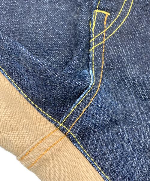 KOJIMA GENES（コジマジーンズ）KOJIMA GENES (コジマジーンズ) 切替デニムパンツ インディゴ×ベージュ サイズ:36の古着・服飾アイテム