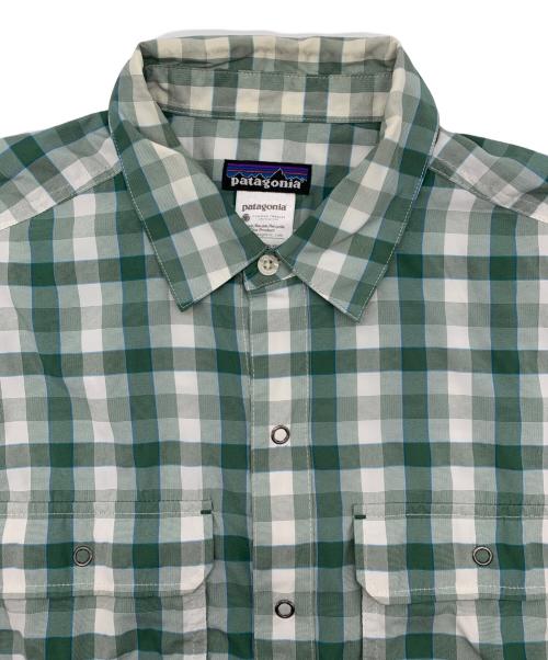 Patagonia（パタゴニア）Patagonia (パタゴニア) ロングスリーブ エルレイ シャツ グリーン×ホワイト サイズ:Sの古着・服飾アイテム
