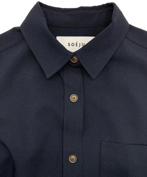 SOEJU（ソージュ）SOEJU (ソージュ) ソフトオックスシャツワンピース ブラック サイズ:Sの古着・服飾アイテム