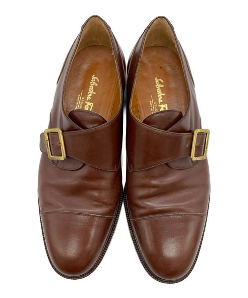 Salvatore Ferragamo（サルヴァトーレ フェラガモ）Salvatore Ferragamo (サルヴァトーレ フェラガモ) モンクストラップシューズ ブラウン サイズ:8 1/2の古着・服飾アイテム