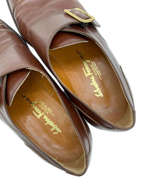 Salvatore Ferragamo（サルヴァトーレ フェラガモ）Salvatore Ferragamo (サルヴァトーレ フェラガモ) モンクストラップシューズ ブラウン サイズ:8 1/2の古着・服飾アイテム