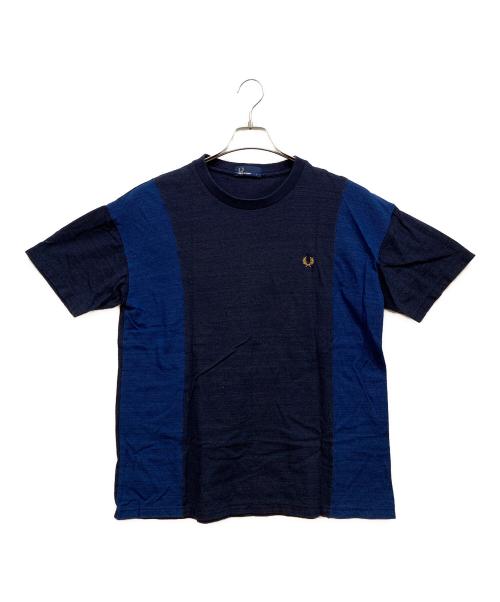 FRED PERRY（フレッドペリー）FRED PERRY (フレッドペリー) 半袖カットソー ネイビー×ブルー サイズ:Lの古着・服飾アイテム