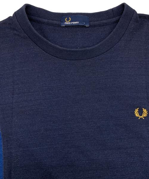 FRED PERRY（フレッドペリー）FRED PERRY (フレッドペリー) 半袖カットソー ネイビー×ブルー サイズ:Lの古着・服飾アイテム
