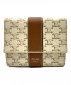 CELINEセリーヌ）の古着「3つ折り財布」｜ブラウン×ホワイト