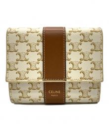 CELINE（セリーヌ）の古着「3つ折り財布」｜ブラウン×ホワイト