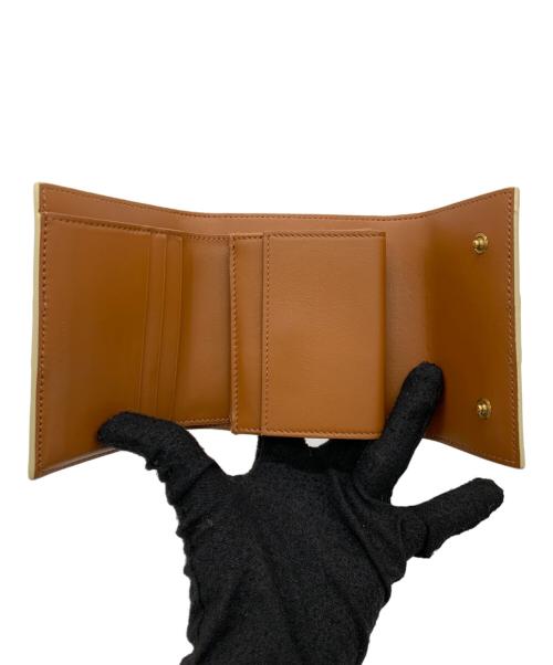 CELINE（セリーヌ）CELINE (セリーヌ) 3つ折り財布 ブラウン×ホワイトの古着・服飾アイテム