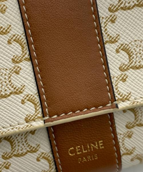 CELINE（セリーヌ）CELINE (セリーヌ) 3つ折り財布 ブラウン×ホワイトの古着・服飾アイテム