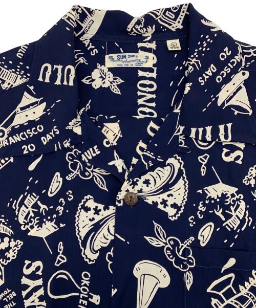 Sun Surf（サンサーフ）Sun Surf (サンサーフ) アロハシャツ ネイビー×ホワイト サイズ:Lの古着・服飾アイテム