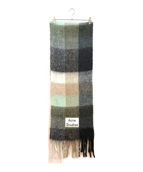 Acne studios（アクネ ストゥディオズ）Acne studios (アクネ ストゥディオズ) 大判ストール グリーン×ブラック サイズ:220×50cmの古着・服飾アイテム