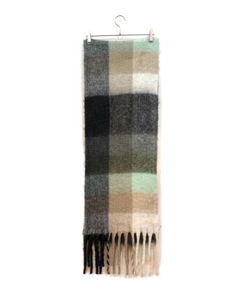 Acne studios（アクネ ストゥディオズ）Acne studios (アクネ ストゥディオズ) 大判ストール グリーン×ブラック サイズ:220×50cmの古着・服飾アイテム