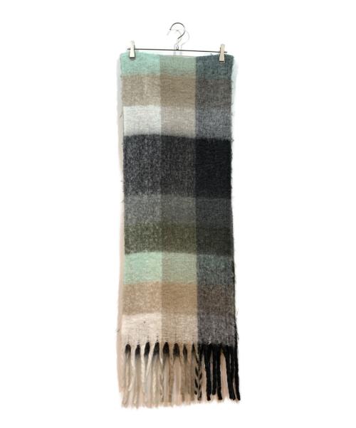 Acne studios（アクネ ストゥディオズ）Acne studios (アクネ ストゥディオズ) 大判ストール グリーン×ブラック サイズ:220×50cmの古着・服飾アイテム
