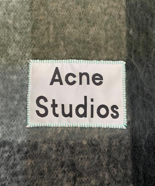 Acne studios（アクネ ストゥディオズ）Acne studios (アクネ ストゥディオズ) 大判ストール グリーン×ブラック サイズ:220×50cmの古着・服飾アイテム