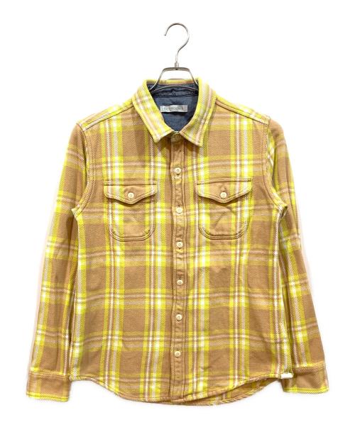 OUTERKNOWN（アウターノーン）OUTERKNOWN (アウターノーン) ネルシャツ イエロー×ベージュ サイズ:Mの古着・服飾アイテム