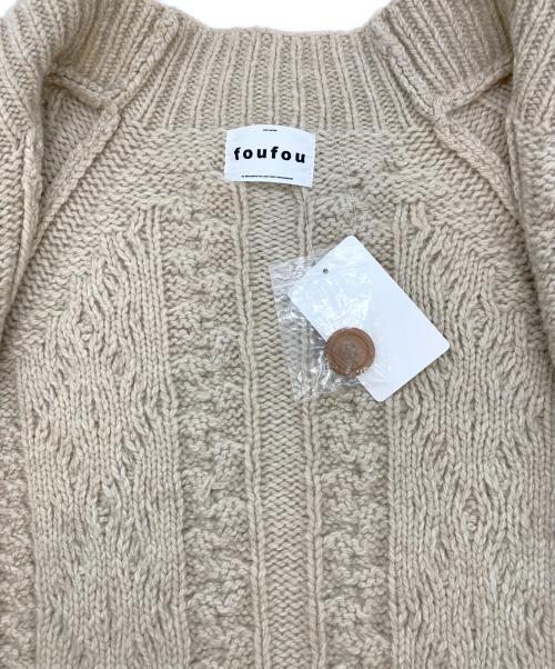 foufou（フーフー）foufou (フーフー) 厚手カーディガン ベージュ サイズ:Freeの古着・服飾アイテム