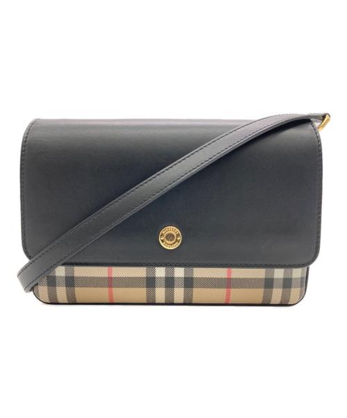 BURBERRY（バーバリー）BURBERRY (バーバリー) ハンプシャー ショルダーバッグ ブラックの古着・服飾アイテム