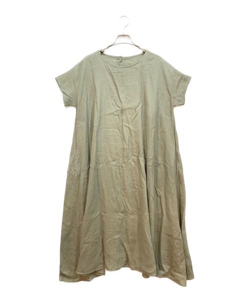 BEARDSLEY（ビアズリー）BEARDSLEY (ビアズリー) 半袖ワンピース カーキ サイズ:０の古着・服飾アイテム