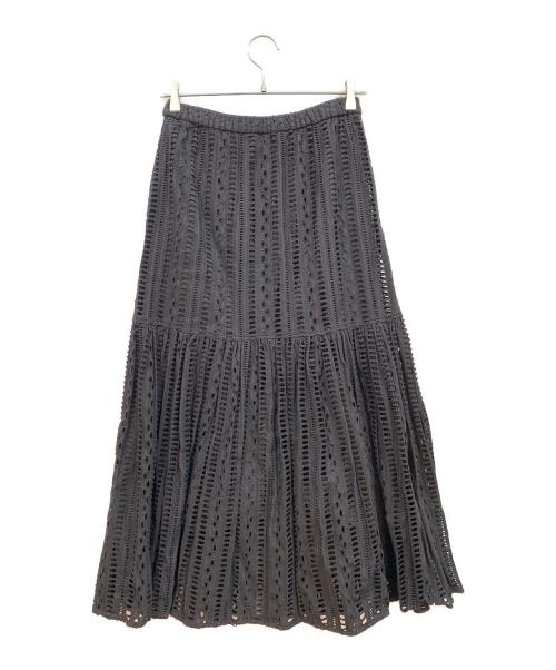 IENA（イエナ）IENA (イエナ) コットンレースティアードスカート ブラック サイズ:36の古着・服飾アイテム