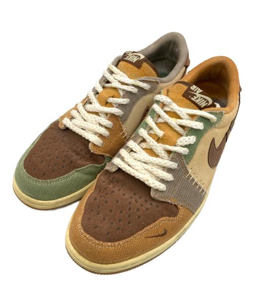 NIKE（ナイキ）NIKE (ナイキ) Zion Williamson (ザイオン ウィリアムソン) Air Jordan 1 Low / Flax and Oil Green グリーン×ブラウン サイズ:US：9.5の古着・服飾アイテム