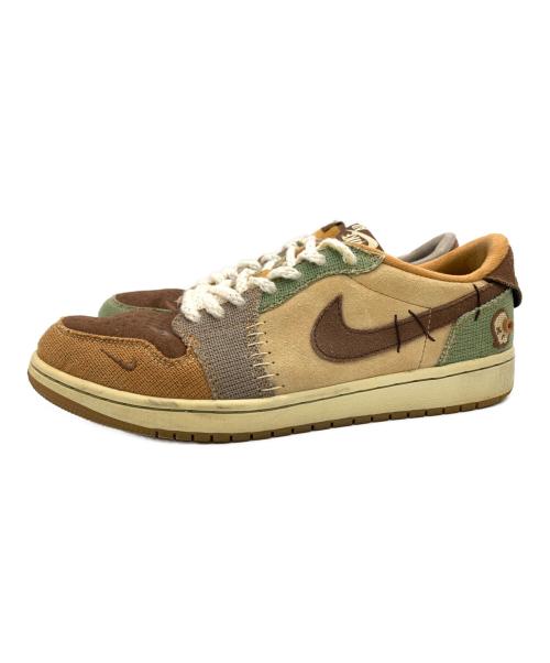 NIKE（ナイキ）NIKE (ナイキ) Zion Williamson (ザイオン ウィリアムソン) Air Jordan 1 Low / Flax and Oil Green グリーン×ブラウン サイズ:US：9.5の古着・服飾アイテム