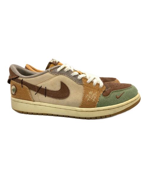 NIKE（ナイキ）NIKE (ナイキ) Zion Williamson (ザイオン ウィリアムソン) Air Jordan 1 Low / Flax and Oil Green グリーン×ブラウン サイズ:US：9.5の古着・服飾アイテム