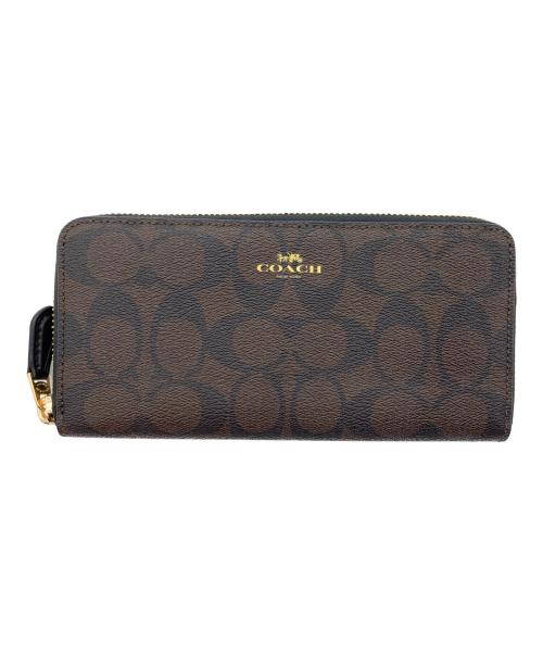 COACH（コーチ）COACH (コーチ) ラウンドファスナー長財布 ブラウンの古着・服飾アイテム