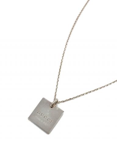 中古・古着通販】GUCCI (グッチ) スクエアプレートネックレス