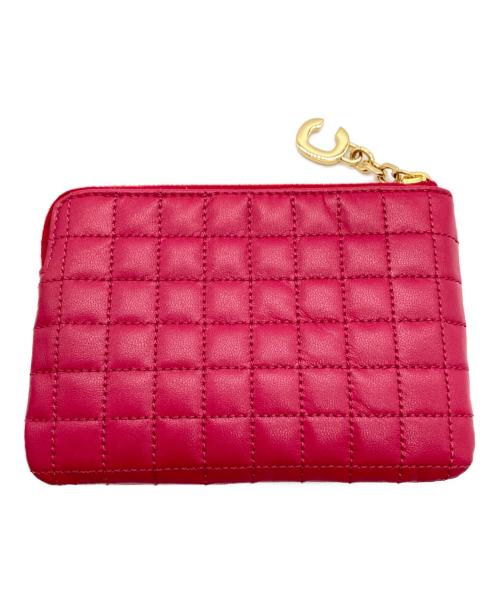 CELINE（セリーヌ）CELINE (セリーヌ) Cチャーム コイン&カードポーチ ショッキングピンクの古着・服飾アイテム