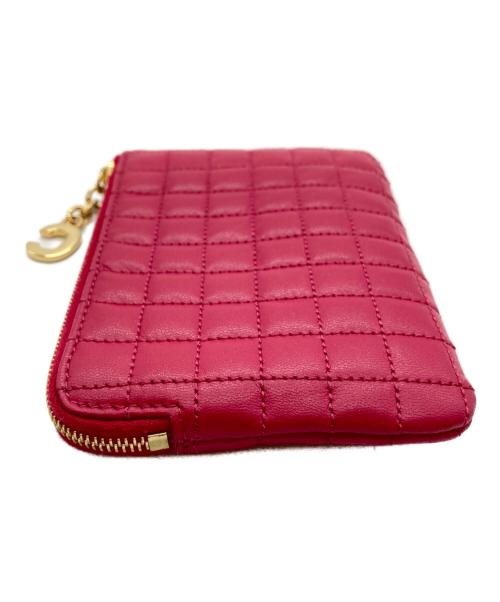 CELINE（セリーヌ）CELINE (セリーヌ) Cチャーム コイン&カードポーチ ショッキングピンクの古着・服飾アイテム