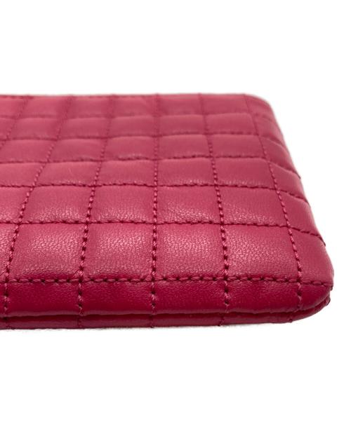 CELINE（セリーヌ）CELINE (セリーヌ) Cチャーム コイン&カードポーチ ショッキングピンクの古着・服飾アイテム