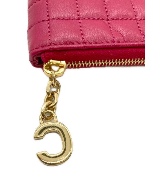 CELINE（セリーヌ）CELINE (セリーヌ) Cチャーム コイン&カードポーチ ショッキングピンクの古着・服飾アイテム