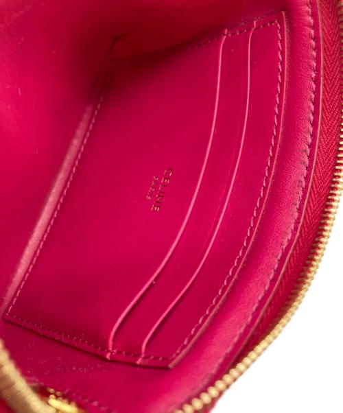 CELINE（セリーヌ）CELINE (セリーヌ) Cチャーム コイン&カードポーチ ショッキングピンクの古着・服飾アイテム