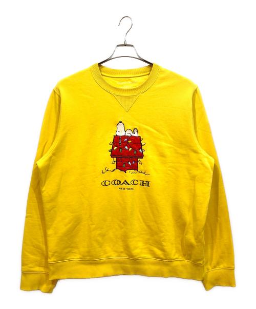 COACH（コーチ）COACH (コーチ) PEANUTS (ピーナッツ) スウェット イエロー サイズ:Lの古着・服飾アイテム