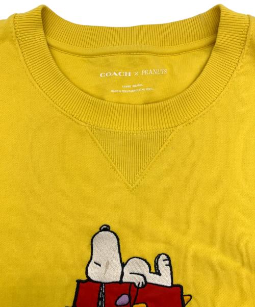 COACH（コーチ）COACH (コーチ) PEANUTS (ピーナッツ) スウェット イエロー サイズ:Lの古着・服飾アイテム