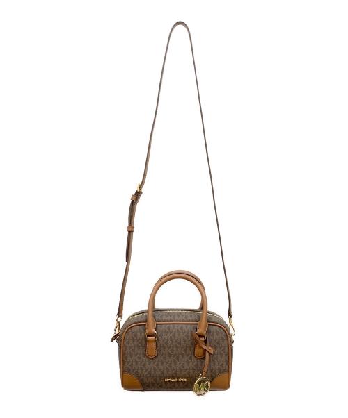 MICHAEL KORS（マイケルコース）MICHAEL KORS (マイケルコース) THOMPSON XS SATCHEL XBODY クロスボディ ブラウン×ベージュの古着・服飾アイテム