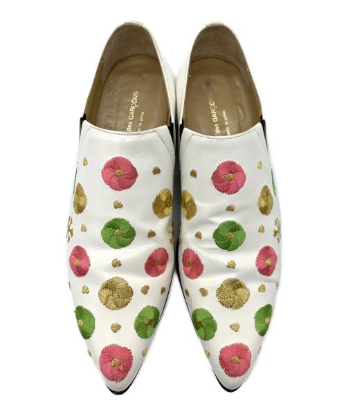 COMME des GARCONS（コムデギャルソン）COMME des GARCONS (コムデギャルソン) ポインテッドトゥスリッポン ホワイト サイズ:23の古着・服飾アイテム