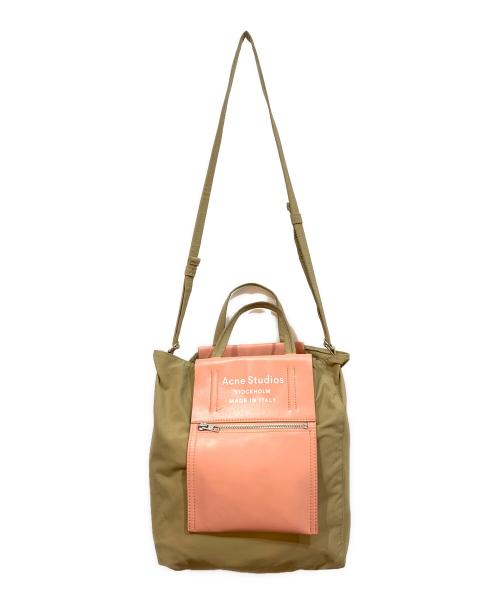 Acne studios（アクネ ストゥディオズ）Acne studios (アクネ ストゥディオズ) 2WAYバッグ ベージュ×ピンクの古着・服飾アイテム