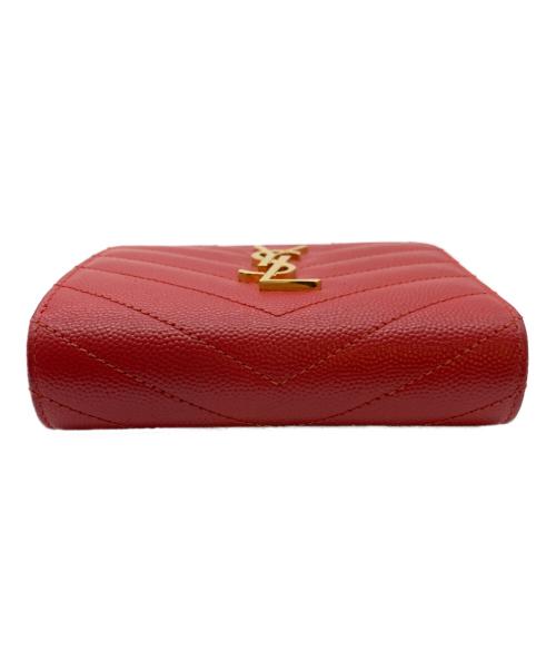 Saint Laurent Paris（サンローランパリ）Saint Laurent Paris (サンローランパリ) 2つ折り財布 レッドの古着・服飾アイテム