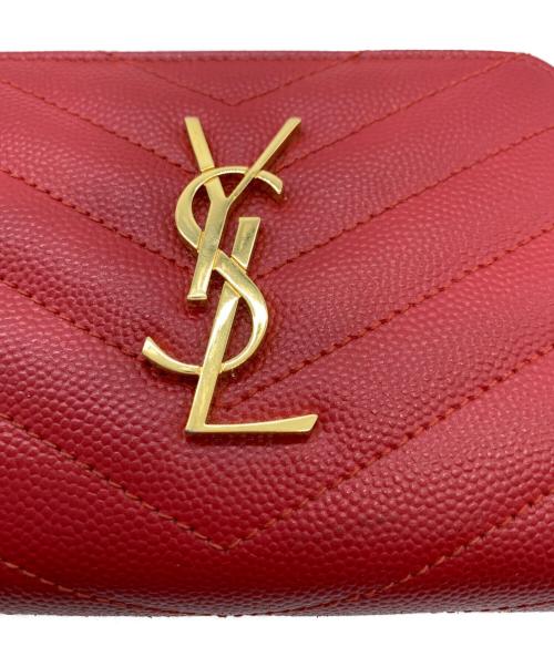 Saint Laurent Paris（サンローランパリ）Saint Laurent Paris (サンローランパリ) 2つ折り財布 レッドの古着・服飾アイテム