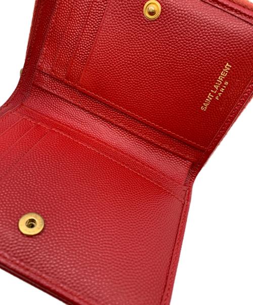 Saint Laurent Paris（サンローランパリ）Saint Laurent Paris (サンローランパリ) 2つ折り財布 レッドの古着・服飾アイテム
