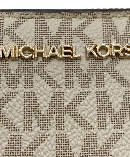 MICHAEL KORS（マイケルコース）MICHAEL KORS (マイケルコース) 2つ折り財布 ブラウン×ベージュの古着・服飾アイテム